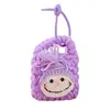 Produto Acabado Tricotado à Mão Bolsa para Armazenamento de Fone de Ouvido, Porta-Moedas de Tricô Fofo de Pelúcia para Menina, Pingente de Chaveiro, Pequenos Acessórios