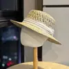 Nuevo sombrero de paja de ala plana estilo francés para mujer, vacaciones de verano en la playa, sombrero de paja estilo 'old money', sombrero de protección solar para mujer, moderno
