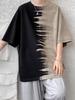 Camiseta de Manga Corta con Diseño Retro de Nicho de Verano, Degradado Tie-Dye, para Hombre, Marca de Moda Americana High Street Casual, Camiseta Básica