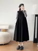 Vestido de Otoño 2026 Estilo Japonés Plisado Acordeón Cuello Redondo Holgado Sin Mangas para Mujeres Damas Falda Larga Moderno