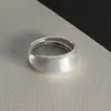 Anillo S999 de plata cepillada esmerilada Diseño simple de nicho de Corea del Sur de alta gama todo-partido anillo abierto ajustable