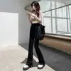 Jeans Micro Flare Feminino Cintura Alta 2025 Nova Primavera Justo Modelador Stretch Reto Largo Tendência Calça Mop