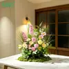 HY-DW5 Macetas florales artificiales, plantas verdes reales para decoración interior y exterior, restaurante, populares en redes sociales