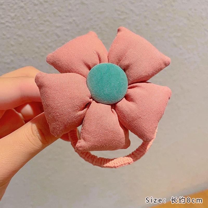 SKU02_颜色_豆沙色五瓣花发绳