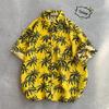 Camisa Havaiana com Flores Manga Curta Masculina Solta Tamanho Grande Estilo Hong Kong Retrô Yuppie Bonito Camisa Jaqueta de Seda Gelada Roupa Masculina