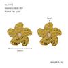 Pendientes de Moda Transfronterizos Europeos y Americanos, Pendientes de Acero Inoxidable con Flor Chapados en Oro de 18 Quilates, Pendientes de Personalidad Exagerada de Nicho para Mujeres