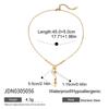 Collar Jieding de Acero de Titanio con Estrella de Cuatro Puntas Europea y Americana, Cadena para Clavícula Antidesvanecimiento, Joyería Transfronteriza de Acero Inoxidable, Collar de Acero de Titanio para Mujer