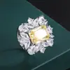 Transfronterizo wish2023 Nueva Moda Europea y Americana Color Simulación Tesoro Rojo Azul Amarillo Verde Temperamento Anillo de Luz para Mujeres
