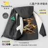 Delta Weiling Dragón Grabado Rosa Dorado Action Boys Estilo Otoño Sudadera con Capucha Chaqueta Cortavientos Guapa para Niños Ropa de Moda Genial