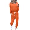 Traje Deportivo de Color Sólido Azul Claro Moda Casual Estilo del Sudeste Asiático Elegante Pantalones de Fibra de Poliéster Estilo de Manga Regular