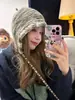 Nuevos Gorros de Punto Coreanos Coloridos para Mujer de Otoño e Invierno, Gorros sin Visera con Bloques de Color que Hacen que la Cara Parezca Más Pequeña, Gorros de Punto Cálidos y Protectores para los Oídos
