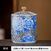 Latas de té azul y blanco latas de cerámica china selladas latas de almacenamiento doméstico almacenamiento Pu'er latas generales embalaje seguro venta al por mayor