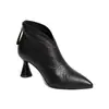 Promoção Quente 2026 Outono/Inverno Novidades Botas de Cano Curto Femininas Bico Fino Salto Agulha Alto Antiderrapante Mais Veludo Couro Macio Botas Casuais Femininas