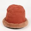 Sombrero de Pescador Rizado de Felpa Gruesa de Terciopelo Otoño e Invierno para Mujer, Sombrero de Cuenca Mongol de Doble Cara Cálido para Exteriores