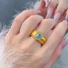 Anillo de estilo retro con cordón ajustable y apertura ancha con diamantes brillantes de la época medieval para mujer