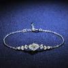 Pulseira de Prata 925 Pulseira de Moissanita Geométrico Simples de Moissanita para Mulheres Transmissão ao Vivo Venda Direta da Fábrica Atacado Transfronteiriço