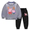 Conjunto de Dos Piezas para Niños Estilo Coreano con Globos, Suéter y Pantalones, Traje de Algodón con Mangas Largas de Cerdito, Primavera y Otoño 2023