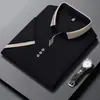 Camiseta Masculina de Manga Curta Verão Casual Camisa Polo com Gola de Encaixe para Homens Jovens e de Meia-Idade, Camiseta Lisa de Meia Manga, Polo para Venda Transfronteiriça