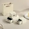 Caja de Joyería de Textura Reciclada de Lujo Ligero, Caja para Anillos y Collares, Pulsera de Joyería, Caja Deslizable para Joyería, Caja de Empaque para Pulseras de Joyería