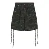 Shorts de Carga Camuflaje Vintage Estilo Americano para Mujer con Múltiples Bolsillos Estampado de Letras Diseño Unisex de Longitud Media Pantalones de Cinco Puntos