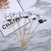 Bolo de Aniversário Estrela Decorativa Refletiva Dourada Prateada Estrela de Cinco Pontas Plug-in para Bolo Enfeites de Menina Bonita ins Celebridade da Internet