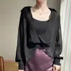 Proteção Solar Versátil Pequeno Xale Alça Artefato Elegante Moda Confortável Feminino Franzido Prata Torcido Top