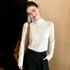 Suéter de punto con textura de cuello semi-alto para mujer, capa interior elegante de alta gama para otoño, se puede usar como capa exterior, top ajustado y favorecedor