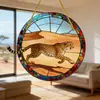 Adornos redondos colgantes temáticos de animales de acrílico transfronterizos, adecuados para uso en interiores y exteriores como atrapasoles