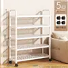 Zapatero sencillo, zapatero pequeño para dormitorio, estante de almacenamiento de zapatos para vivienda de alquiler, estante móvil de varias capas para la entrada del hogar
