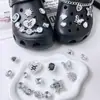 Charms para sapato Croc DIY corrente de pulseira de flor de pérola tridimensional flor de sapato estilo balé removível acessório de sapato decoração