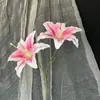 Sensação de mão grande lírio flor artificial decoração de mesa de jantar em casa buquê falso flores de casamento flores de casamento adereços para fotos flores artificiais