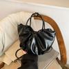Bolsa Pequena de Couro com Óleo e Cera de Alta Qualidade Estilo Retrô para Mulheres, Nova Bolsa Transversal Versátil Outono/Inverno 2026, Bolsa de Mão Plissada