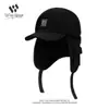 Gorra de Béisbol Cálida Protectora para los Oídos con Impresión de Logo Personalizado, Gorra Estilo Lei Feng para Mujer Otoño e Invierno, Gorra de Punto, Personalización en Pana