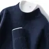 Suéter de cachemira 100% pura para hombre, cuello semi alto, suéter de punto de color liso, nueva camiseta básica de manga larga para otoño e invierno, casual y adecuada para ir al trabajo