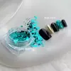 Acessórios para Unhas Sequinhas Azuis Peacock Coreanas Celebridade da Internet Estilo Quente Bonitos Hexagonais Azuis Sereia Acessórios para Unhas