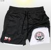 Blast Animation Academia Masculina Dois-em-Um Shorts Duplos Estampa 2D Academia Fitness Corrida Treino Secagem Rápida Short