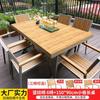 Mesas y Sillas de Exterior Madera Plástica Mesa de Comedor para Patio Protección Solar Anticorrosión Madera Ocio Cafetería Balcón Mesas y Sillas de Exterior Jardín Venta al por Mayor