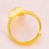 Anillo Abierto de Zorro de Oro Arenado Dorado Chapado en Latón Imitación 3D Zorro de Oro Duro Hada Lindo Regalo para Damas Joyería de Boda