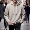 Sudadera de moda casual para hombre de algodón estilo chino para primavera y otoño, comercio exterior transfronterizo, con decoración de botones en el cuello, con capucha, estilo europeo y americano