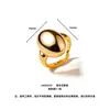 Anel de Ouro Banhado Ouro de Areia Superfície Brilhante Formato de Ovo de Pombo Oval Escovado Anel Feminino Personalidade Anel Simples