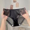 Novedad Color Contrastante Seda de Hielo Transparente Estilo Palacio Sexy Calado Bragas para Mujer con Diseño de Alta Gama y Entrepierna de Algodón