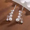 Ganchos para Oreja de Lágrima Empalmados con Circonita de Perla Pendientes de Temperamento Diario Moda Lujo Ligero Diseño de Nicho Exquisito Fabricante Venta al por Mayor