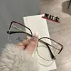 Nuevas Gafas Ópticas de Miopía Antiluz Azul Metálicas Estilo Gato Europeo y Americano para Mujer Montura de Gafas Personalizada de Moda en Dos Colores