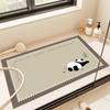 Alfombrilla Absorbente de Piso de Barro de Diatomeas de Panda Dibujo Animado para Baño Felpudo para Pies Puerta de Inodoro Alfombrilla Antideslizante para Piso Alfombrilla de Piso para Puerta de Inodoro