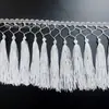 Franja Preta, Branca e Vermelha de Seda Poliéster com Nós de 15cm de Largura Acessórios para Fantasias Étnicas de Palco para Dança Latina