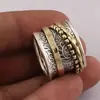 Hui Tan Omi Anel Novo Criativo Retrô Anel de Linha Geométrica Exquisito da Moda Anel da Moda Dupla Cor