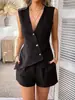 Conjunto de Cardigan Colete Botão Cor Sólida Casual Europeu e Americano Transfronteiriço da Amazon
