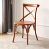 Silla de Comedor de Madera Maciza Estilo Vintage, Silla de Boda con Respaldo Cruzado, Silla para Reuniones de Conferencia, Silla de Comedor Retro para Sala de Estar de Hotel, Silla para Uso Doméstico con Respaldo