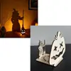 Ornamentos de Projeção de Madeira Artesanais DIY Halloween Mais Vendidos Transfronteiriços, Castiçais de Luz e Sombra, Decorações Personalizadas de Atmosfera para o Festival dos Fantasmas