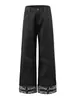 Calça Jeans Wide Leg Retrô Americana com Rebites para Homens Bolso Traseiro com Rebites Metálicos Bainha Dobrada Estampa de Bandeira Nacional Calça Reta Comprida